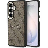Guess PU Leather 4G Gold Frame Magnetický kryt Samsung Galaxy S26+ hnedý - Puzdra