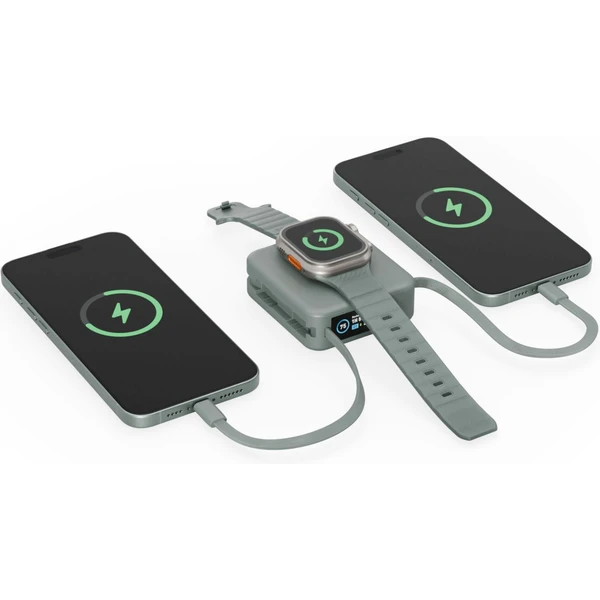 ENERGEA MagPac Mini Plus MagSafe powerbanka s káblom, 10000mAh, šedozelená - Powerbanky - Obrázok 0cfa0f4501fe425c8df525c7c074f688