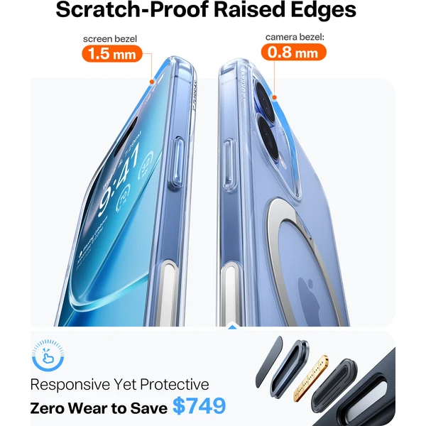 Torras Ostand Q3 Spin MagSafe kryt iPhone 17 priehľadný - Puzdra - Obrázok 0d37a04e9cbe4ac1bbf979aa1b08d2be