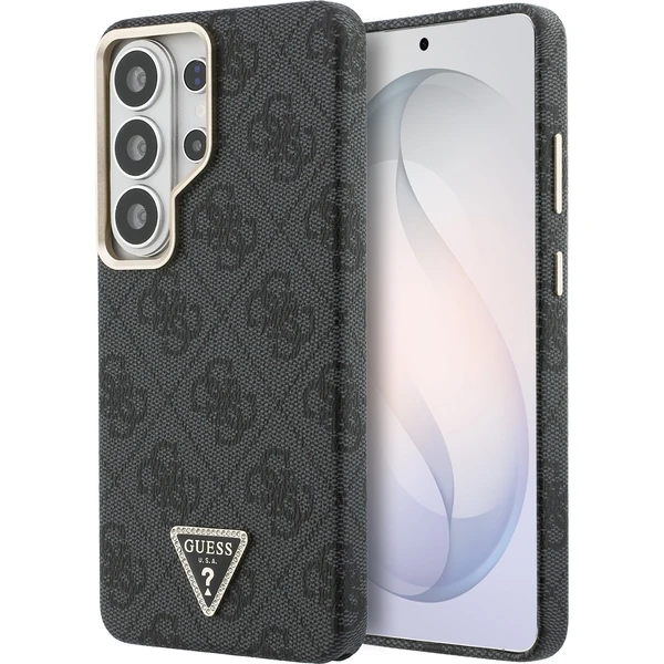Guess PU Leather 4G Strass Trojuholníkové logo zlatý rám magnetický kryt Samsung Galaxy S26 Ultra si - Puzdra - Hlavný obrázok