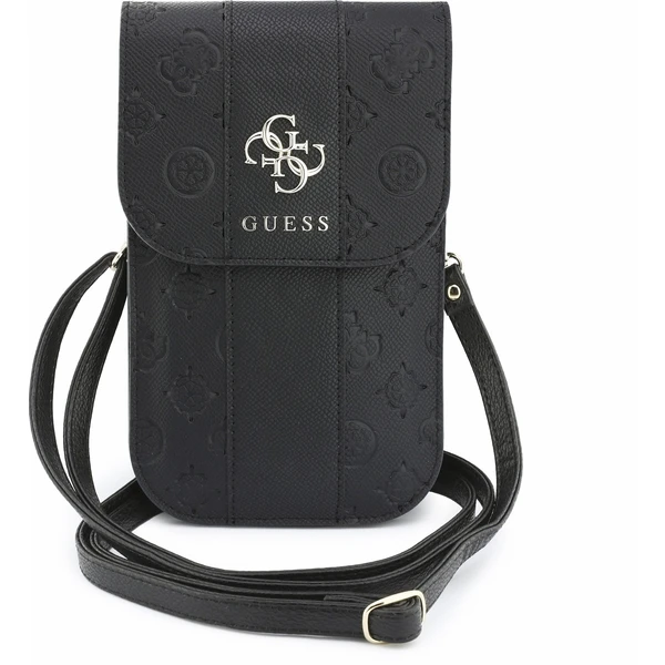 Guess PU 4G Peony Stripe Metal Logo taška na telefon černá - Puzdra - Hlavný obrázok
