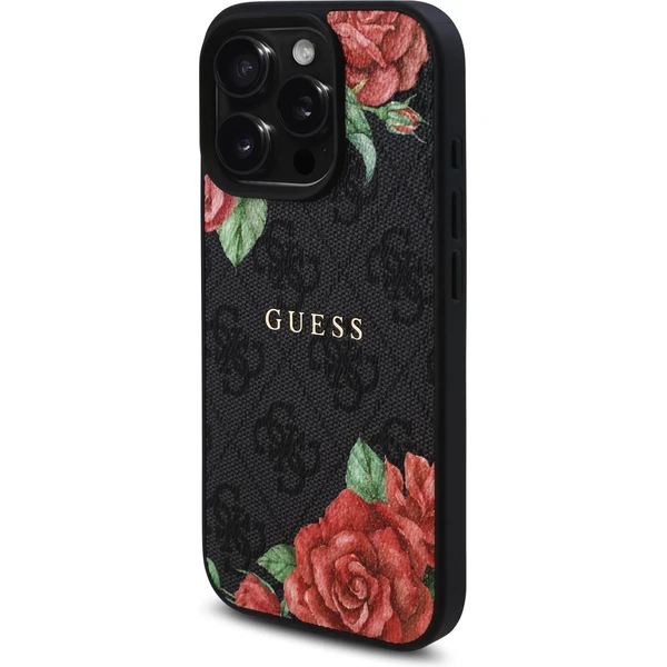 Guess PU Leather 4G Roses MagSafe kryt iPhone 16 Pre čierny - Puzdra - Obrázok 0db975f03af0425ab85fff91f3ef63fa