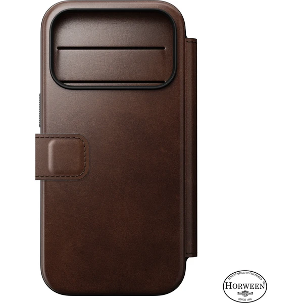 Nomad Modern Leather Folio (Horween) MagSafe kožené puzdro iPhone 18 Pro Rustic Brown - Puzdra - Obrázok 0e02b144b9414372900085d695390644