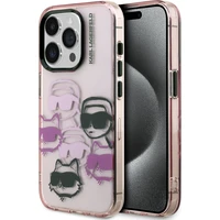 Karl Lagerfeld IML Multi K&CH Heads kryt iPhone 15 Pro ružový - Puzdra