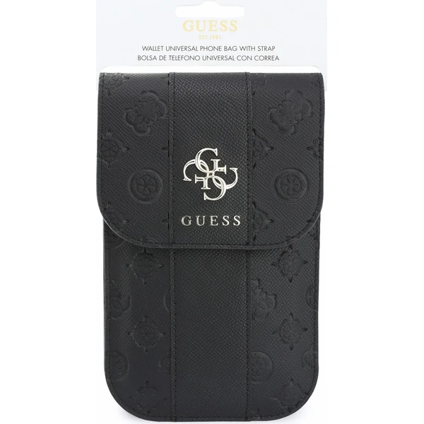 Guess PU 4G Peony Stripe Metal Logo taška na telefon černá - Puzdra - Obrázok 0e8e8eda169f46e1a1ee903eb7afee57