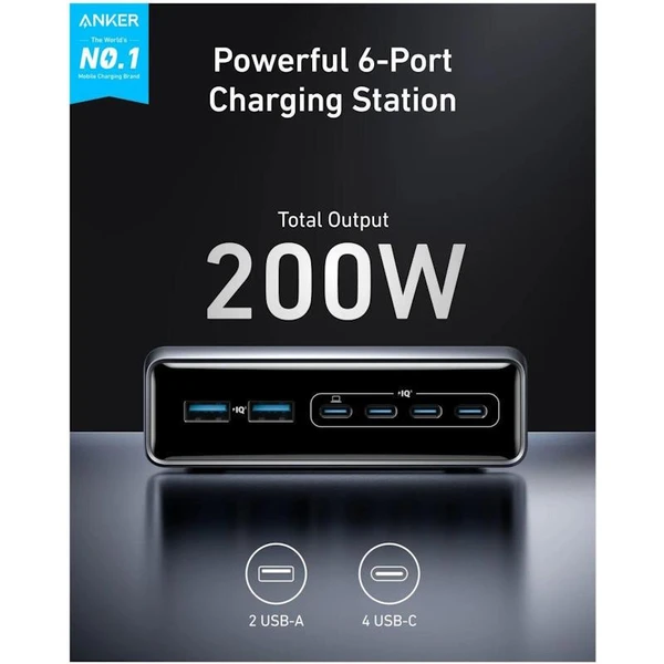 Anker nabíjacej stanice Prime 200W 4xUSB-C, 2xUSB čierna - Nabíjačky - Obrázok 0eb3fb1483ae4dda958d26d6ef79cc55