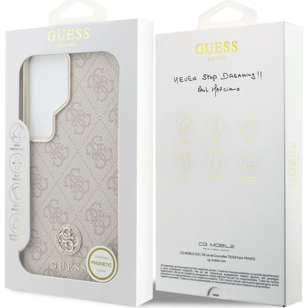Guess PU koža 4G Strass Logo Zlatý rám Magnetický kryt Samsung Galaxy S26 Ultra ružový - Puzdra - Obrázok 0ededaef3af342d4ad1f329bab1c9f93