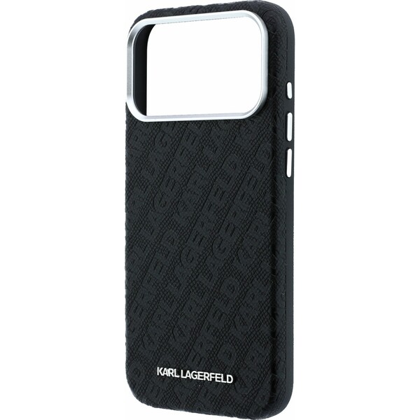 Karl Lagerfeld PU Grained Allover Semi Wrap Magsafe Zadný Kryt pre iPhone 18 Pro Black - Puzdra - Obrázok 0f63916c5ad4434baa7f3a0e755c8bcb