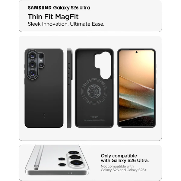 Spigen Thin Fit MagSafe kryt Samsung Galaxy S26 Ultra čierny - Puzdra - Obrázok 0f7efb4c450f42e7beef77b5442fe390