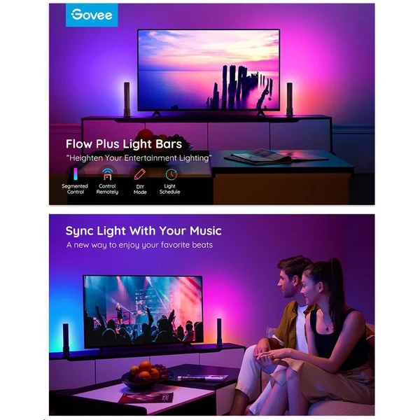 Govee Flow Plus SMART LED TV & Gaming osvetlenie (RGBICWW) - Inteligentné osvetlenie - Obrázok 0f7ffea4b6494c0797ec4d34edde7eea