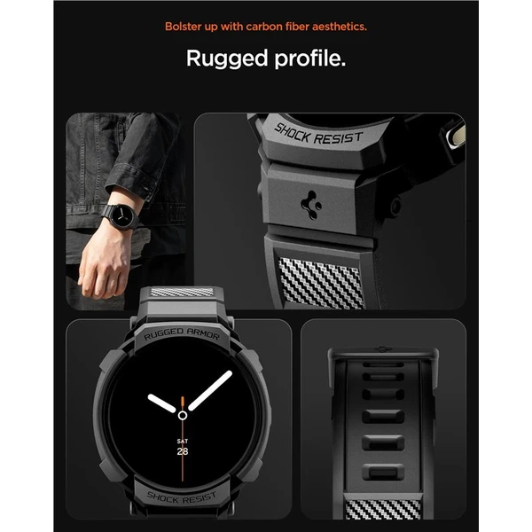 Spigen Rugged Armor Pre kryt s remienkom Galaxy Watch8 (44mm) matne čierny - Puzdra - Obrázok 0fa67a995bf8437494a89026665d7c8b