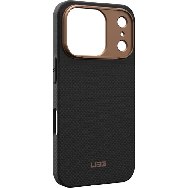 UAG Fibr Armr MagSafe kryt iPhone 17 Pro kevlar čierny/bronzový - Puzdra - Obrázok 0fc128b1edeb4ee1b92f8f8cb5ee8f26