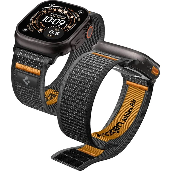Spigen Athlex Air 2 Active remienok Apple Watch 49/46/45/44mm čierny/oranžový - Remienky - Hlavný obrázok