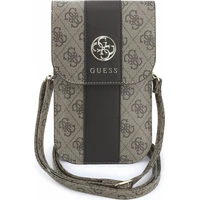 Guess PU 4G Stripe Metal Logo taška na telefón hnedá - Puzdra