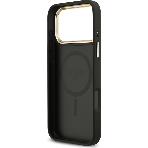 Guess PU Leather 4G Gold Frame MagSafe kryt iPhone 17 Pro Max čierny - Puzdra - Obrázok 0fe273b4ce2d4ee28aa842325123b3fd
