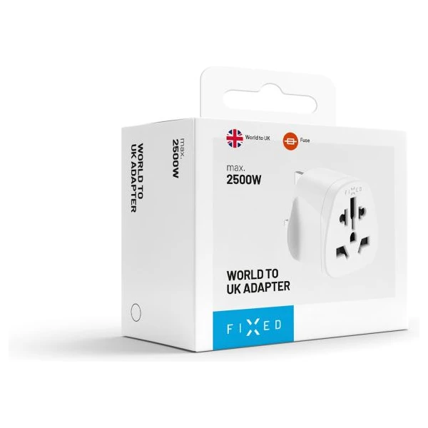 FIXED UK adaptér pre zapojenie UK, US, AUS nabíjačiek do UK zásuviek biely - Nabíjačky - Obrázok 1039ece5974b418ea9fb92fb76d1c119