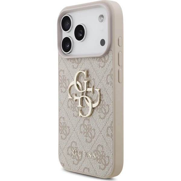 Guess PU 4G Metal Logo Zadný kryt pre iPhone 18 Pro Pink - Puzdra - Obrázok 1066674f7a7e4e9eb777d47d93727ee2