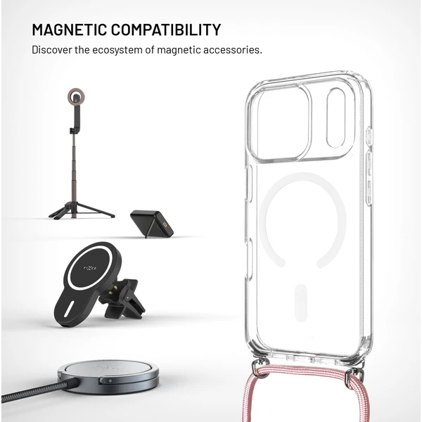 Obal FIXED MagPure Neck s ružovou šnúrkou na krk pre Apple iPhone 18 Pro - Puzdra - Obrázok 1089fb3c6bc24f31b10ec3ea3156f425