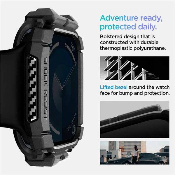 Spigen Rugged Armor kryt pre Apple Watch 10/11 (42mm) matne čierny - Puzdra - Obrázok 108b03e784964ac1a524b7076153fc68