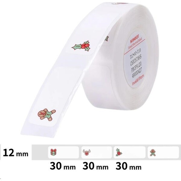 Niimbot štítky T 12x30mm 210ks pre D11, D11-M, D110, D110-H Vianoce
