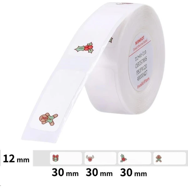 Niimbot štítky T 12x30mm 210ks pre D11, D11-M, D110, D110-H Vianoce - Pásky pre štítkovače - Hlavný obrázok