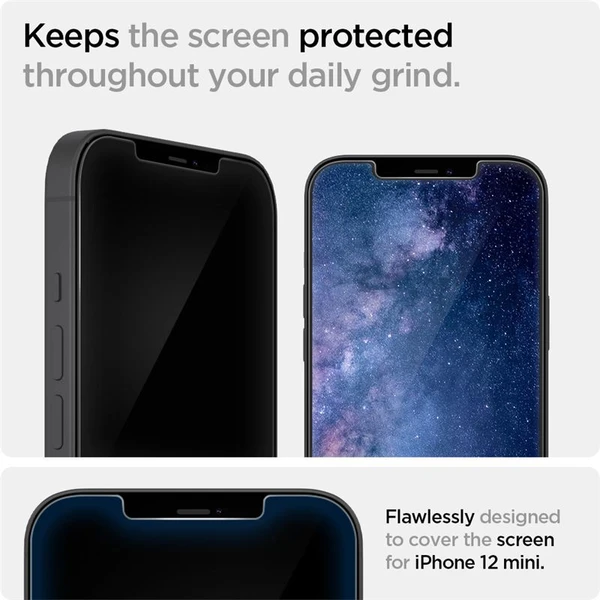 Spigen Glas tR EZ Fit tvrdené sklo iPhone 12 mini 2 ks číre - Ochranné fólie a sklo - Obrázok 10B3200401