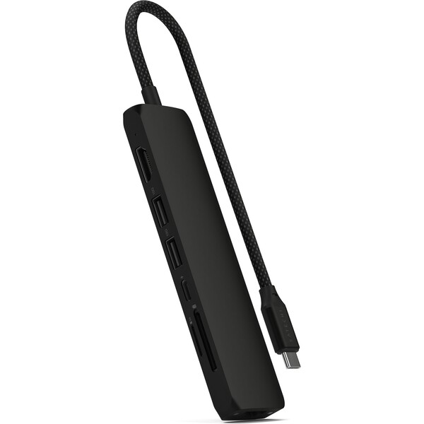 Satechi 7v1 USB-C Slim viacportový adaptér s Ethernetom čierny