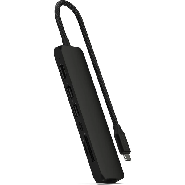 Satechi 7v1 USB-C Slim viacportový adaptér s Ethernetom čierny - USB huby - Hlavný obrázok