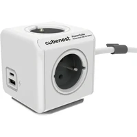 CubeNest PowerCube Extended USB PD 20W, A + C, 1.5m kábel, sivá - Zásuvky