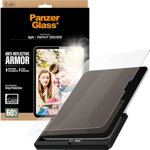 PanzerGlass® Antireflexné sklo s inštalačným rámčekom Apple iPad Pro 11" (2024/2025) - Ochranné fólie a sklo - Hlavný obrázok