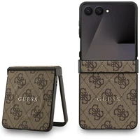 Guess PU Leather 4G Colored Ring Magnetic kryt Samsung Galaxy Z Flip 7 hnedý - Puzdra