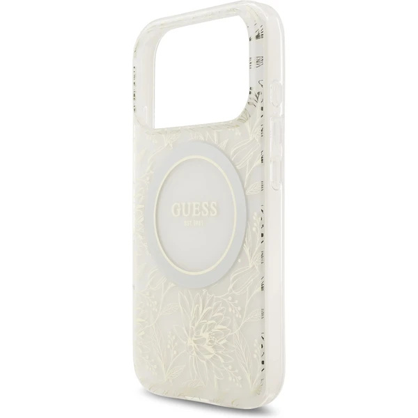 Guess IML Flowers Allover Strap MagSafe kryt iPhone 17 Pro biely - Puzdra - Obrázok 10b01046bb3b4cffadf7630448032f9a