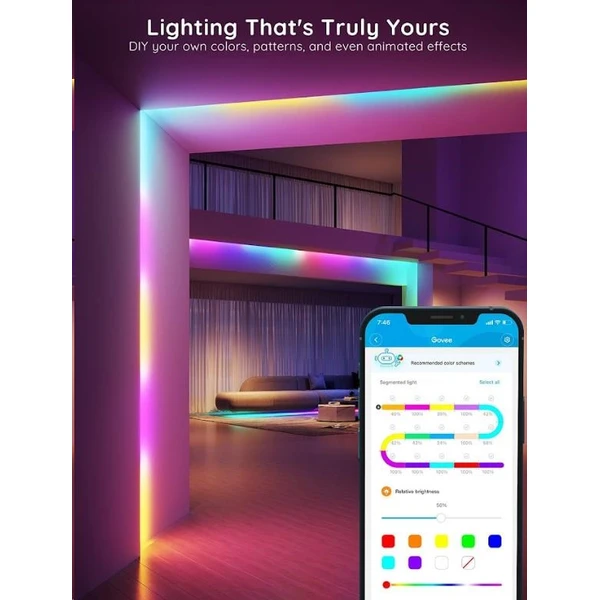Govee WiFi RGBIC Smart PRE LED pásik 10m - LED pásy - Obrázok 10c659dbc68043aa92b34b661f8147d7