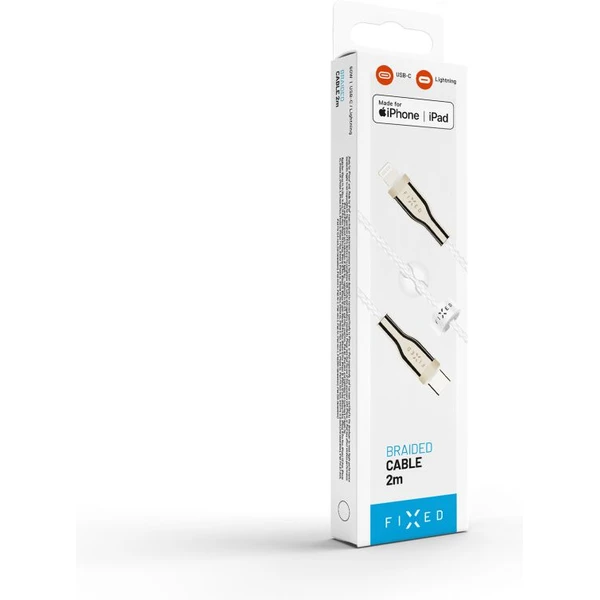 FIXED USB-C/Lightning napájací kábel 60W 2m biely - Káble a redukcie - Obrázok 11257f15698648a0a185212663914a3f