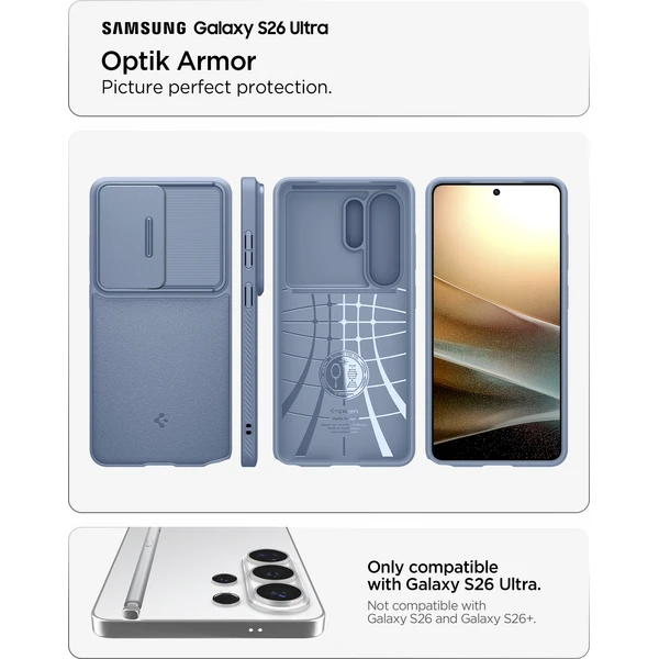 Spigen Optik Armor kryt Samsung Galaxy S26 Ultra modrý - Puzdra - Obrázok 1146bae4436f4ca9a272bbfd9dce6a41
