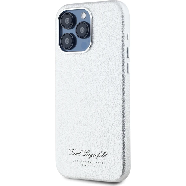 Karl Lagerfeld Grained PU Hotel RSG zadný kryt pre iPhone 15 Pro Max sivý - Puzdra - Obrázok 11541ceafcd147909771ca5b96c550db