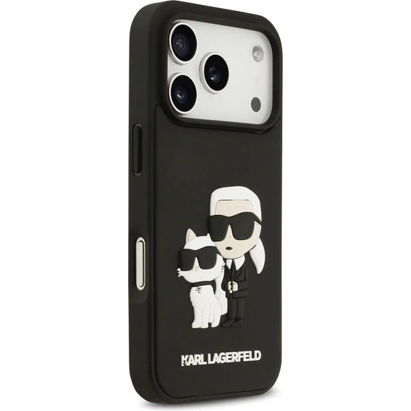Karl Lagerfeld 3D Rubber Karl and Choupette kryt iPhone 17 Pro čierny - Puzdra - Obrázok 1162fa6354f641888fa186dfdfdef0ad