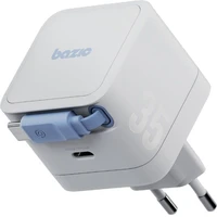 ENERGEA Bazic GoPort GaN nabíjačka s integrovaným USB-C zaťahovacím káblom (35W) biela - Nabíjačky