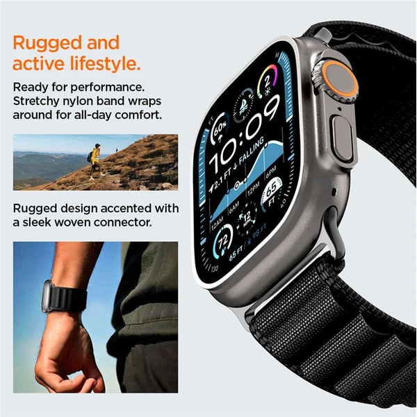Spigen Fabric Band (hook) remienok Apple Watch 49/46/45/44mm čierny - Remienky - Obrázok 116a67018bbd49609bc3182b1e1c64ac