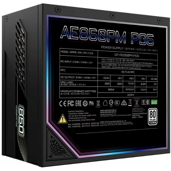 GIGABYTE AORUS ELITE P850W 80+ Platinum čierny - Zdroje - Obrázok 119f1970ceee4397b145415829cfb513
