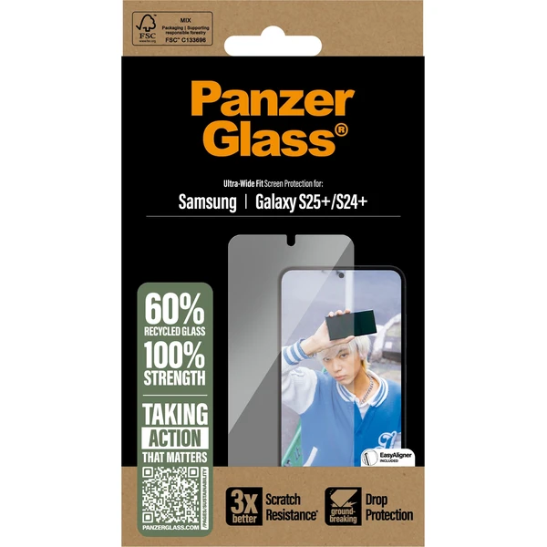 PanzerGlass® Ultra-Wide Fit sklo Samsung Galaxy S25+/S24+ s inštalačným rámčekom - Ochranné fólie a sklo - Obrázok 11FC000J01