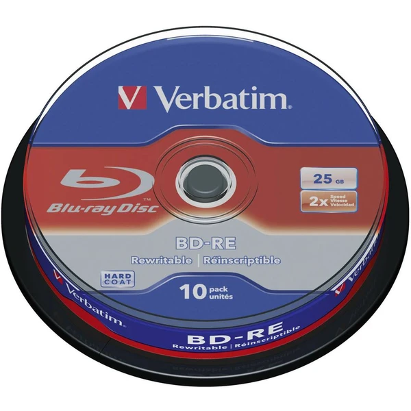 VERBATIM BD-RE SL(10 ks) Blu-Ray/spindle/2x/25GB - Optické disky - Hlavný obrázok