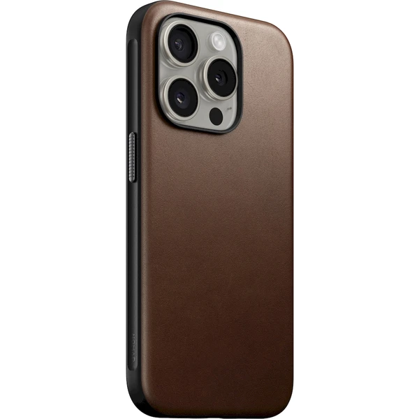 Nomad Modern Leather MagSafe kryt iPhone 15 Pro hnedý - Puzdra - Hlavný obrázok