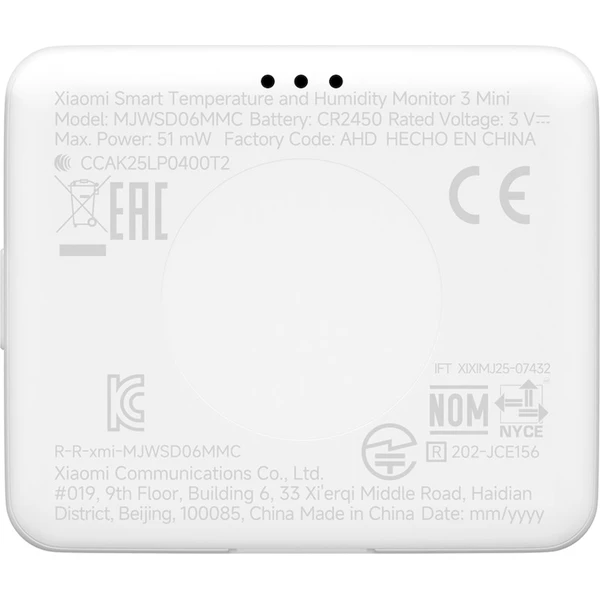Xiaomi monitor teploty a vlhkosti 3 Mini biely - Senzory - Obrázok 11ZM000K01