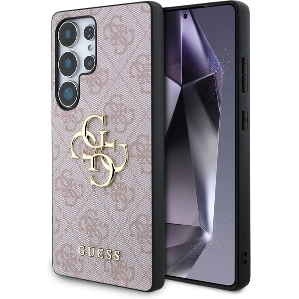 Guess PU 4G Metal Logo kryt Samsung Galaxy S25 Ultra ružový - Puzdra - Hlavný obrázok