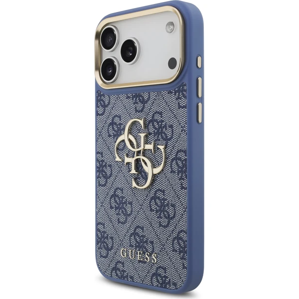 Guess PU Leather 4G Metal Logo Gold Frame Zadný Kryt pre iPhone 18 Pro Max Blue - Puzdra - Obrázok 11ed1c4f233e4d68ab12105a92db50a0