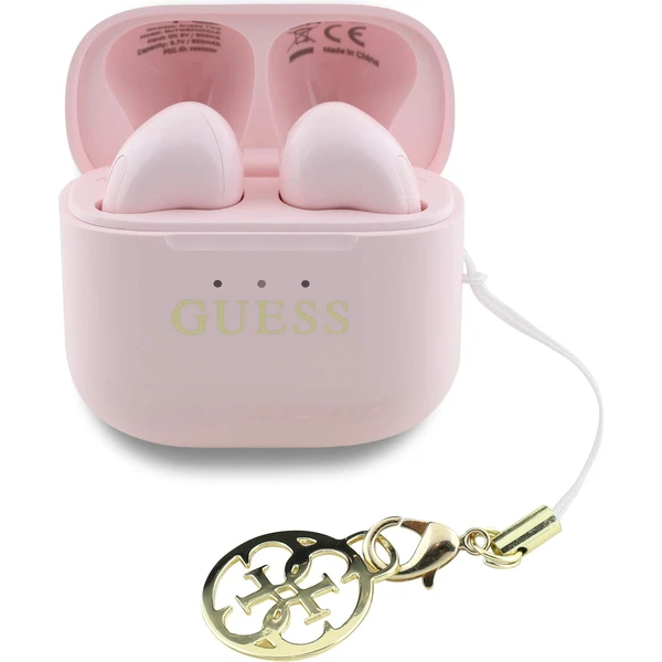Guess Classic Logo Charm TWS bezdrôtové slúchadlá ružové - Slúchadlá - Obrázok 1204de4c53e94e8a84130a755207ae62