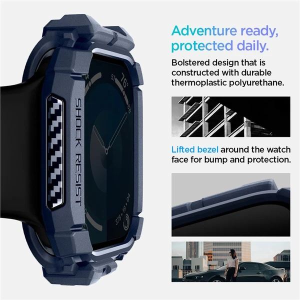 Spigen Rugged Armor kryt pre Apple Watch 10/11 (42mm) námorne modrý - Puzdra - Obrázok 12052773cf5a444d82699c83e2fa1252