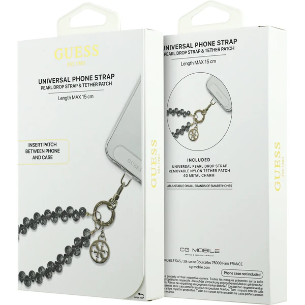 Guess univerzálny popruh na ruku Crystals 4G Charm čierny - Popruhy a crossbody - Obrázok 120a4e181d364c02964367260d40e25d