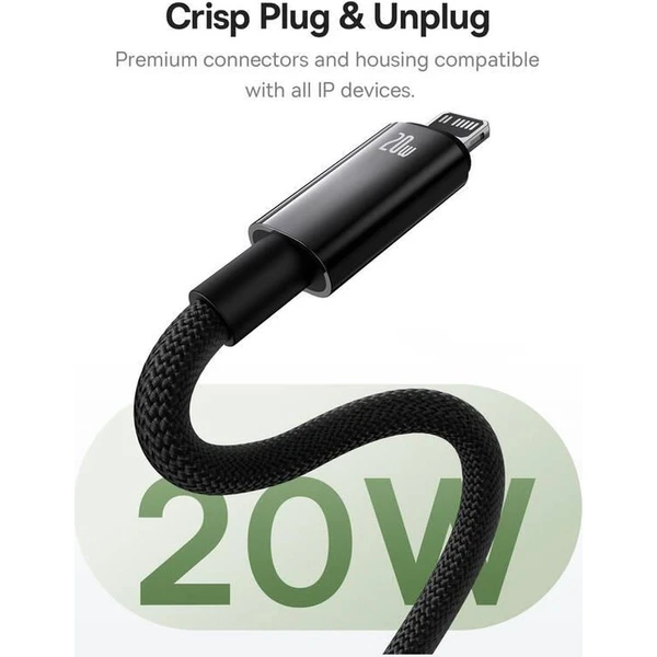 Baseus Tungsten Gold USB-C/Lightning magnetický napájací kábel 20W 1m čierny - Káble a redukcie - Obrázok 122R000K01